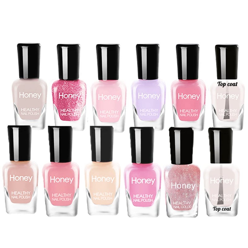 Tophany Non Toxic Nail Polish Set, Easy Peel Off Fast Dry Nail Polish Set for Pack, Eco Friendly & Organic Water Based Nail Polish for Women,Teens,Kids (12 Bottles) - Image 1